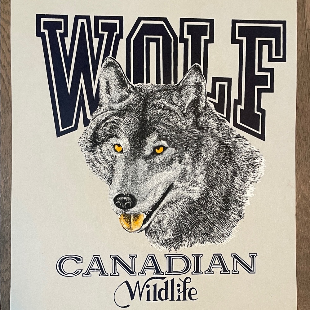 Vintage Canadian Wildlife Wolf Art Print Heavy Textured Felt Paper 14x18 - Picture 4 of 12